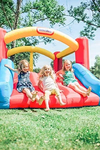 Little Tikes Jump 'n Slide Bouncer - Inflatable Jumper Bounce House Plus Heavy Duty Blower With GFCI, Stakes