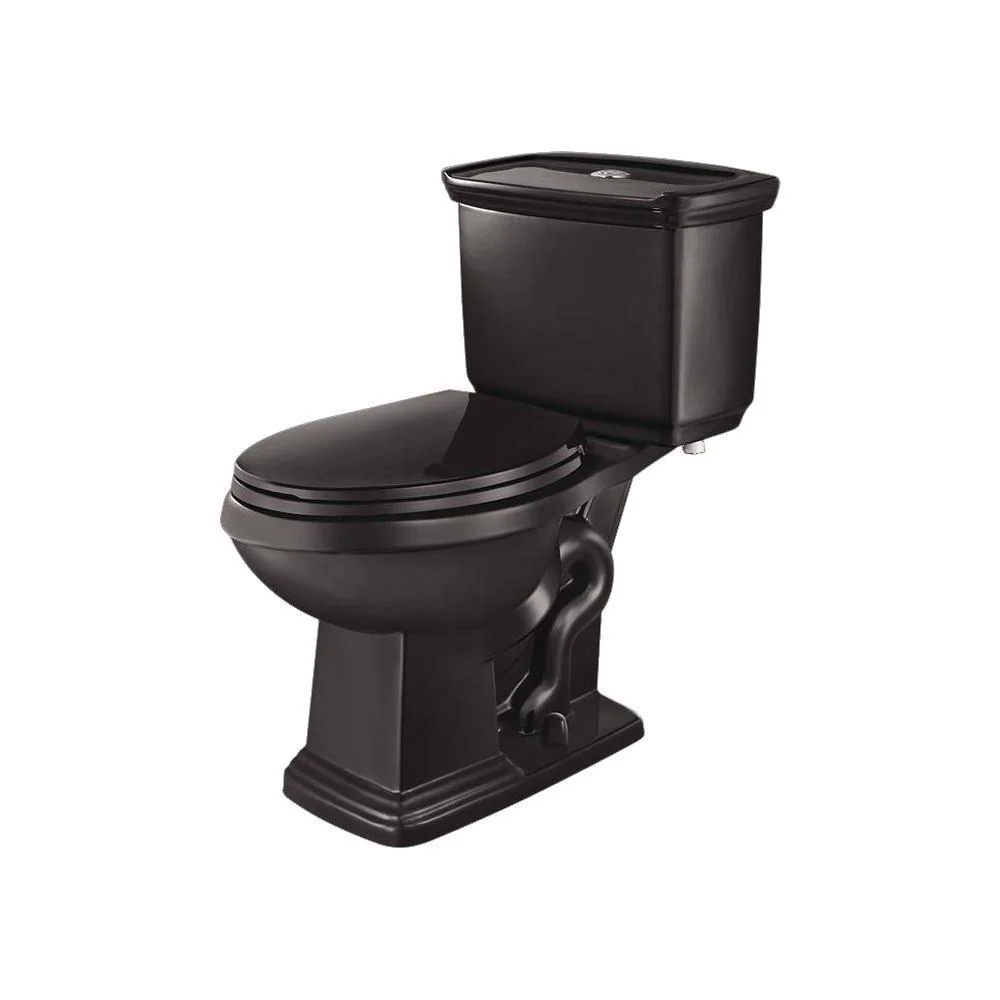 2-Piece 1.0 Gpf/1.28 GPF High Efficiency Dual Flush Elongated Toilet in Black