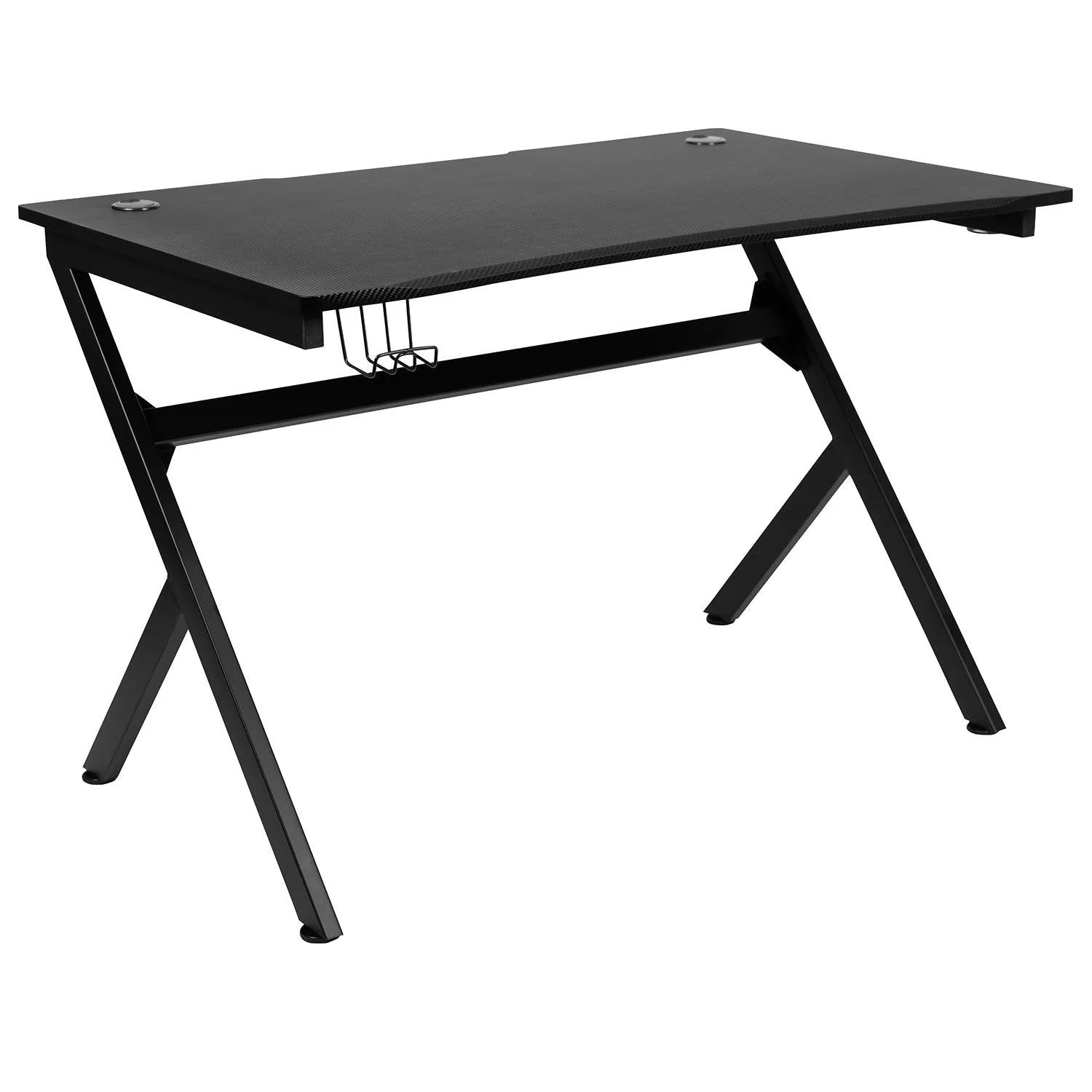 Gaming Desk 45.25′′ x 29′′ Computer Table Gamer Workstation with Headphone Holder and 2 Cable Management Holes