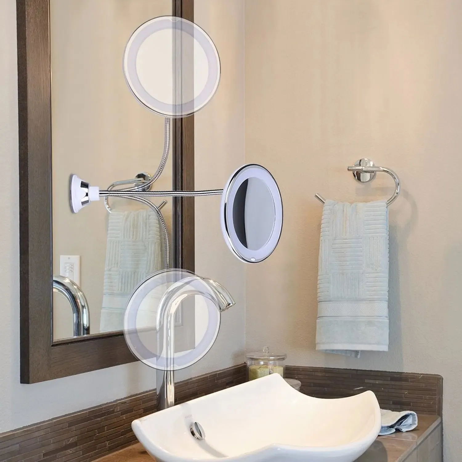 Magnifying Lighted Makeup Mirror With Lights Led 10X Countertop Vanity
