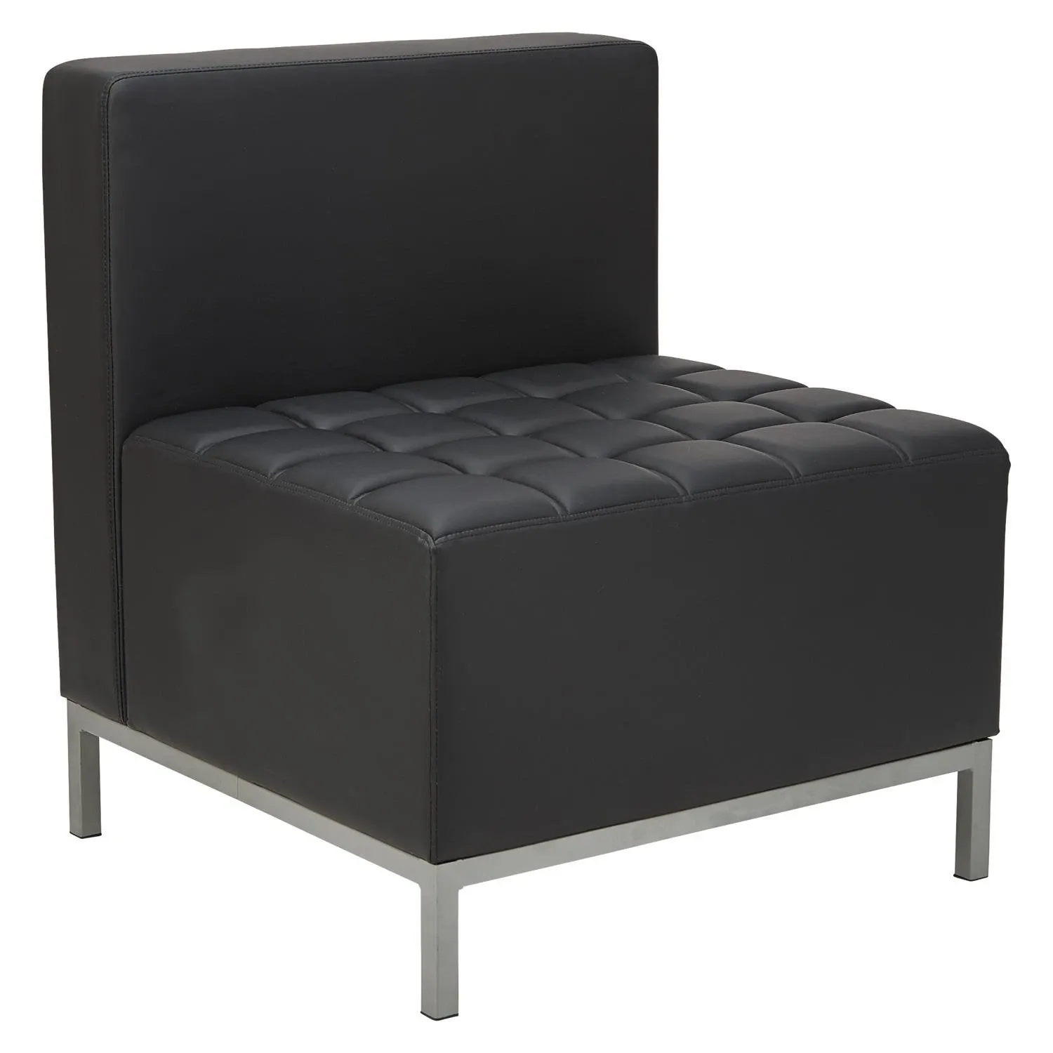 Alera QUB Series Armless L-Sectional, Black