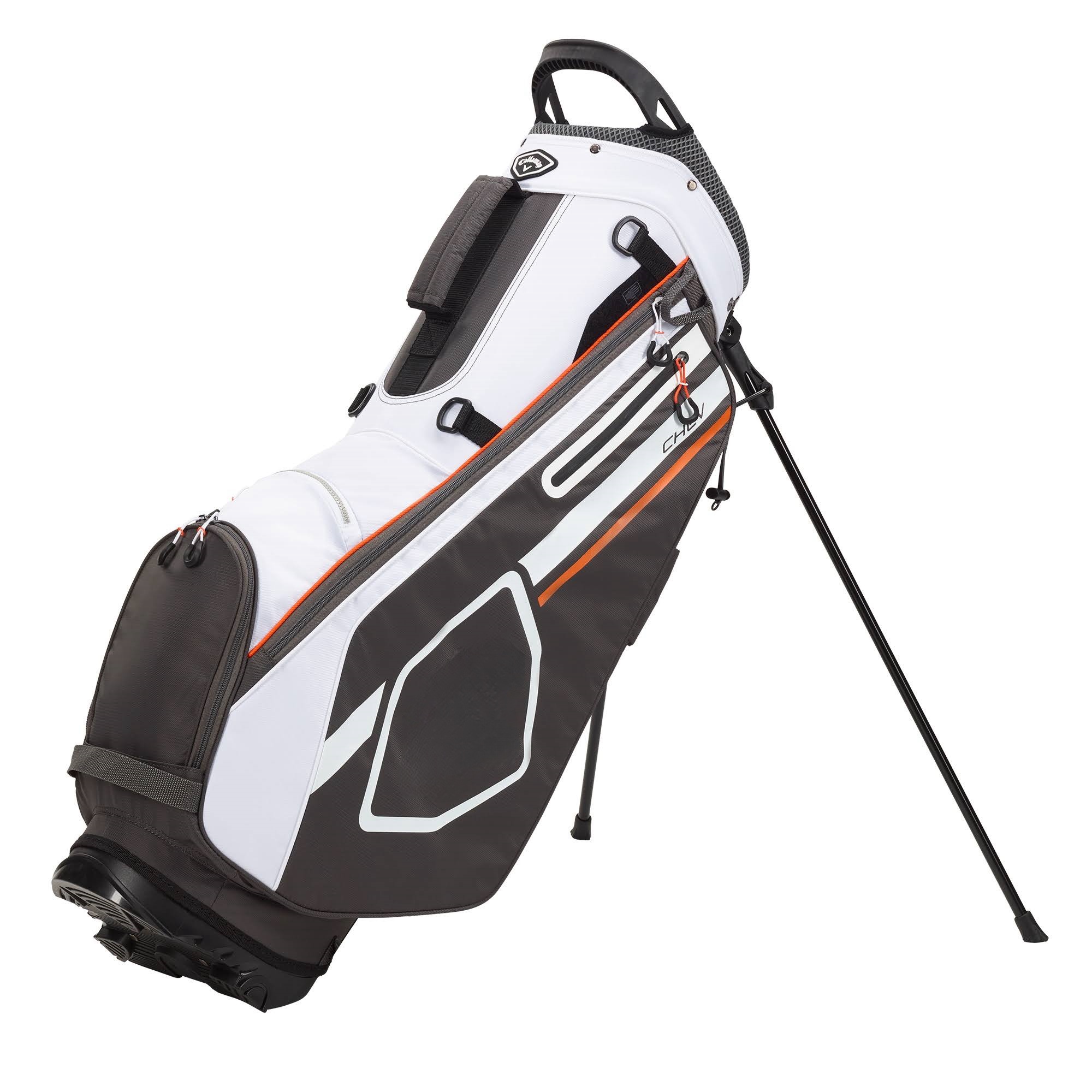 Golf Chev Stand Bag Charcoal White Orange