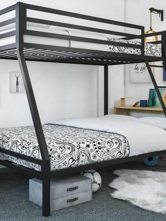 2026 Mainstays Premium Twin over Full Metal Bunk Bed, Black