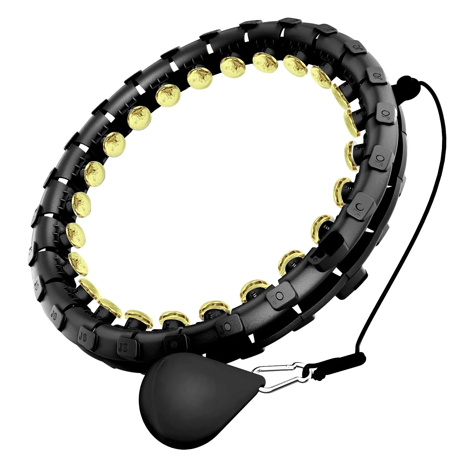 Dumoyi Smart Weighted Fit Hoop for Adults Weight Loss, 24 Detachable Knots, 2 in 1 Adomen Fitness Massage