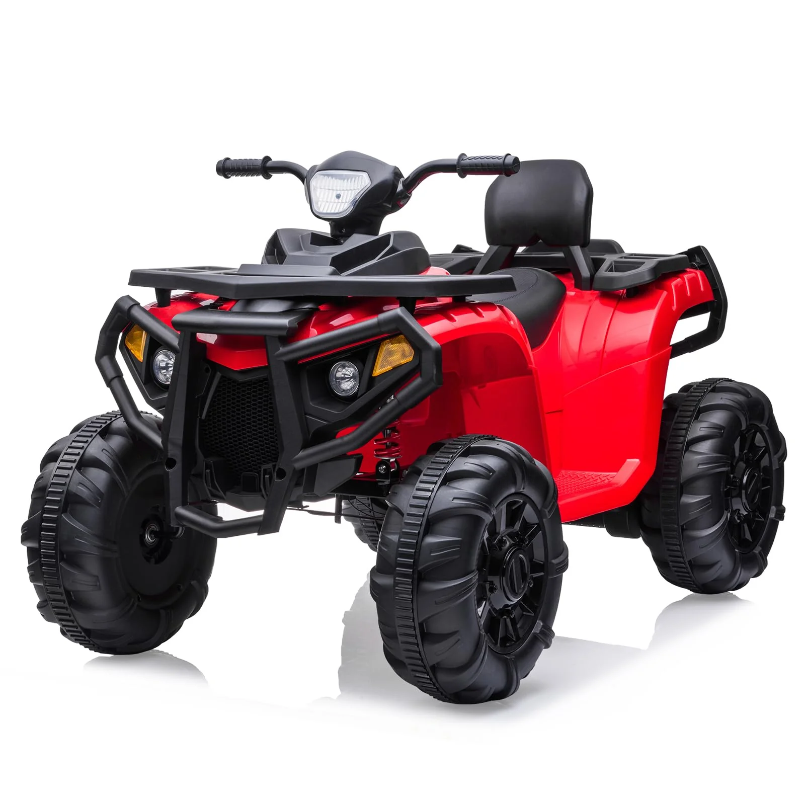 Garvee Kids Ride On ATV 4 Wheeler Electric Vehicle for Big Kids 2 Seater Battery Powered Ride On Toy Car with Spring Suspension, LED Lights, High & Low Speed, Music, USB, Soft Start for Toddlers, Red