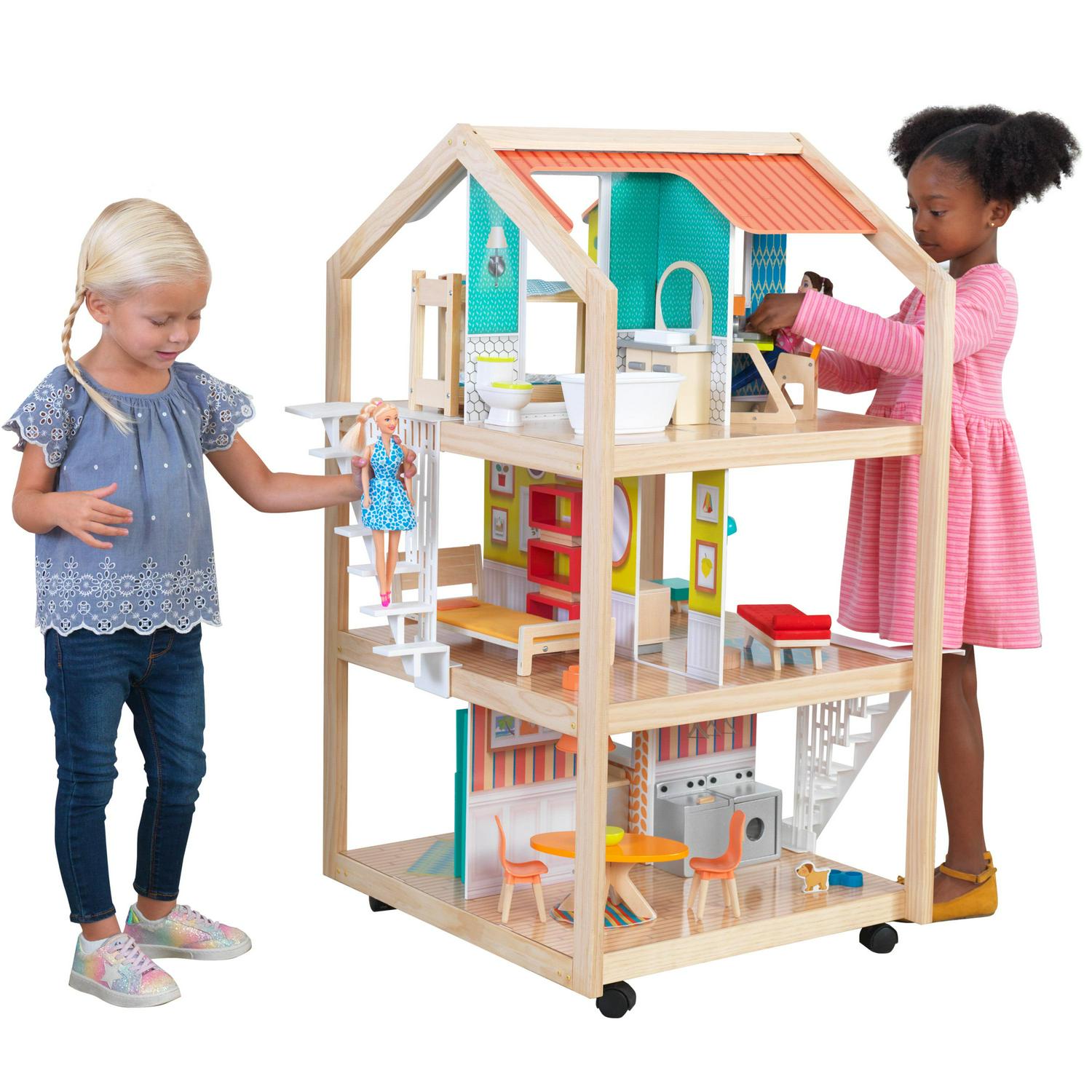 2026 KidKraft So Stylish Mansion Wooden Dollhouse with 42 Accessories