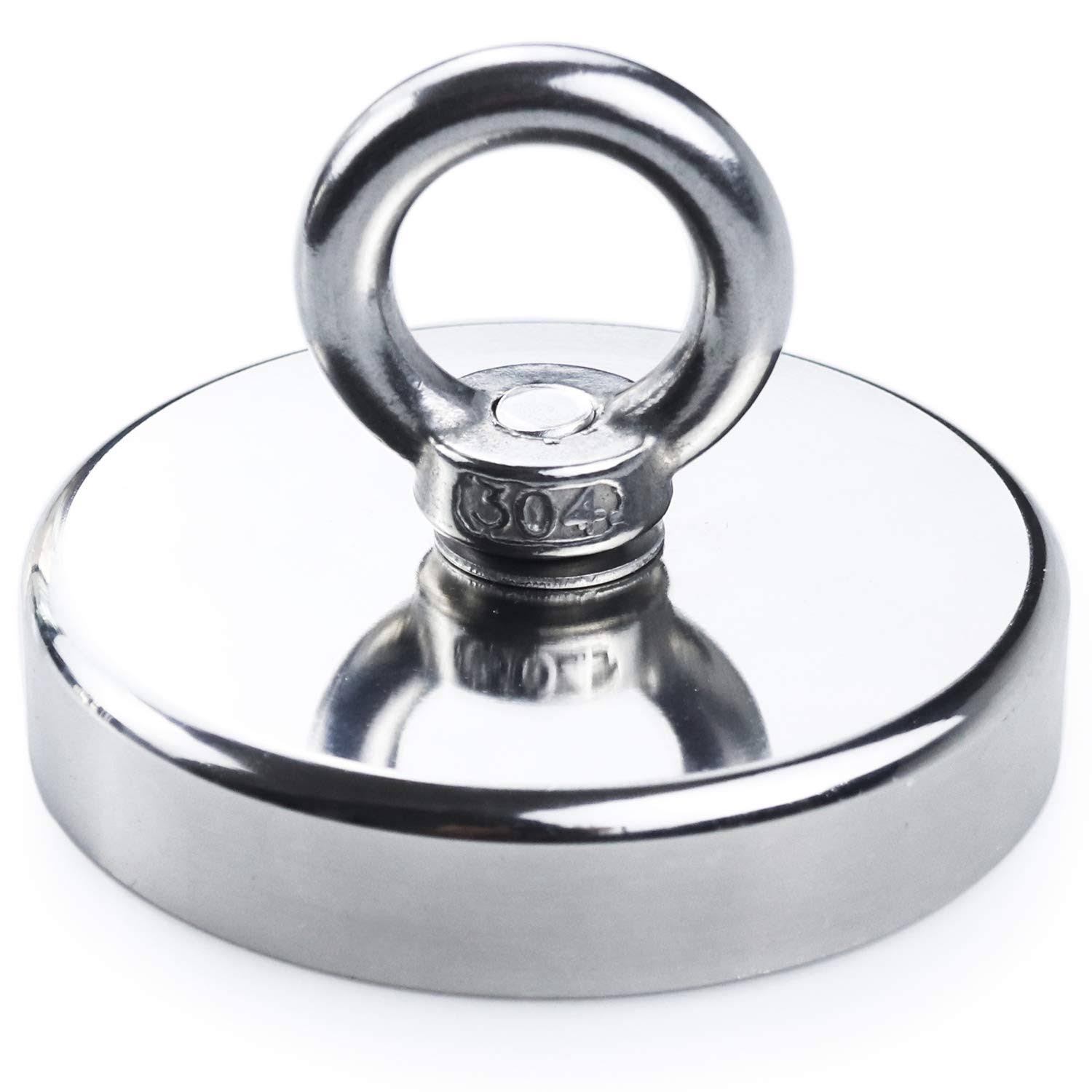 DIYMAG Super Strong Neodymium Fishing Magnets, 1000 lbs(453 kg) Pulling Force Rare Earth Magnet with Countersunk Hole Eyebolt Di
