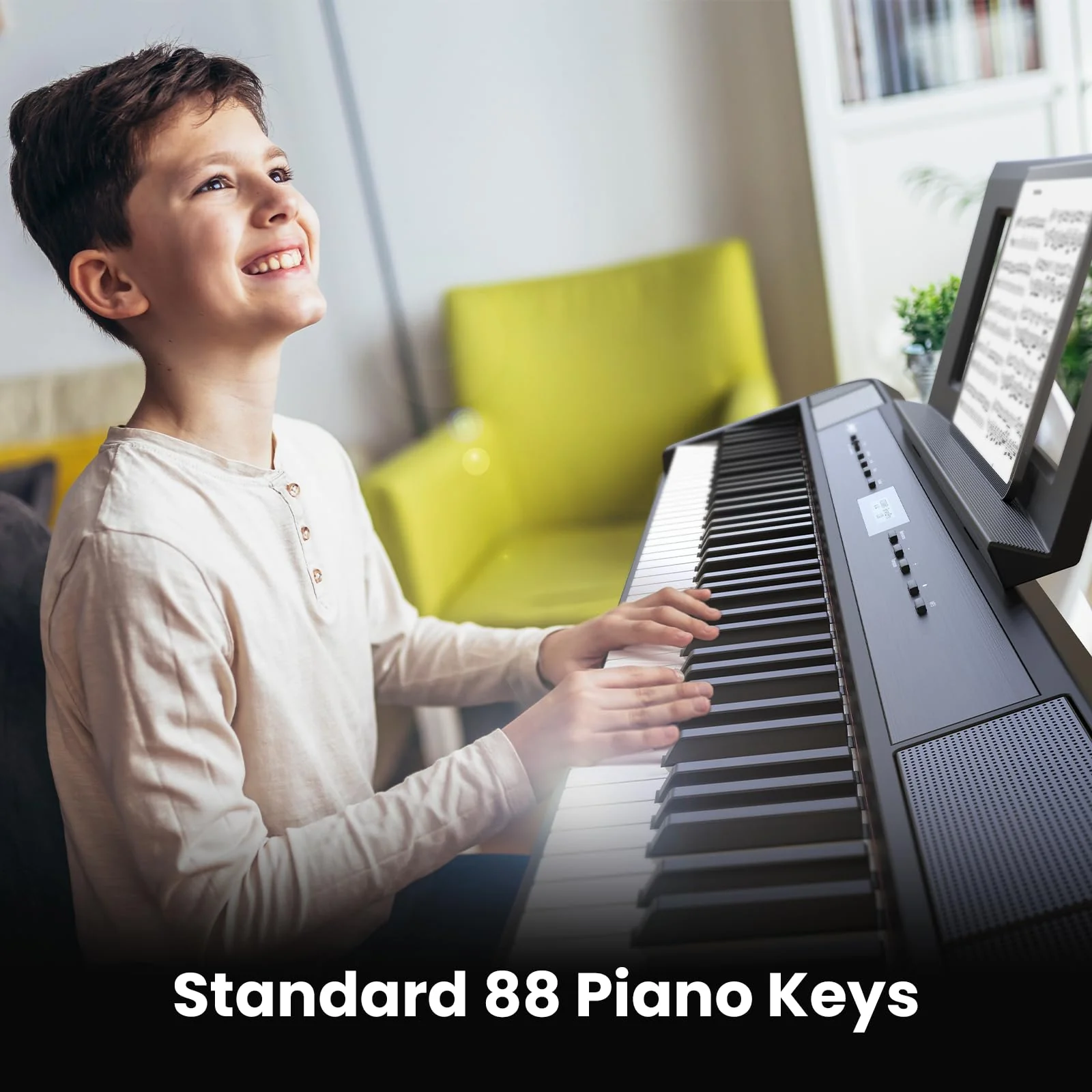 Garvee Beginner Digital Piano 88 Key Full Size Weighted Keyboard, Portable Electric Piano,Home Digital Pianos with Sustain Pedal, Power Supply - Weighted Digital Piano with Stand