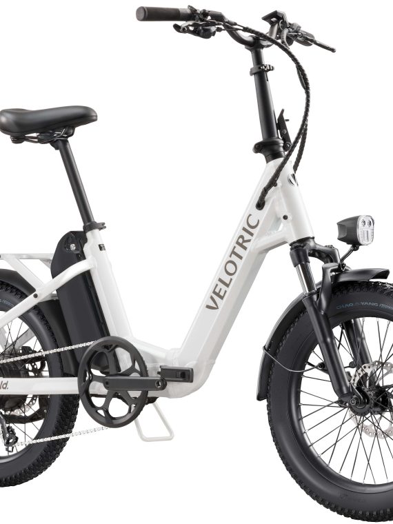 2026 Velotric – Fold 1 Step-Through Fat Tire Foldable Commuter Ebike with 55 miles Max Range and 28 MPH Max Speed UL Certified – Pearl White