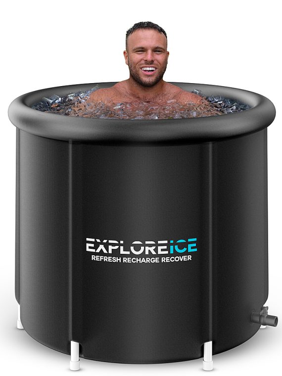 2026 Explore Ice – Extra Large Cold Ice Bath Tub for Athletes, Premium Cold Plunge Tub for Outdoor – Stealth Black