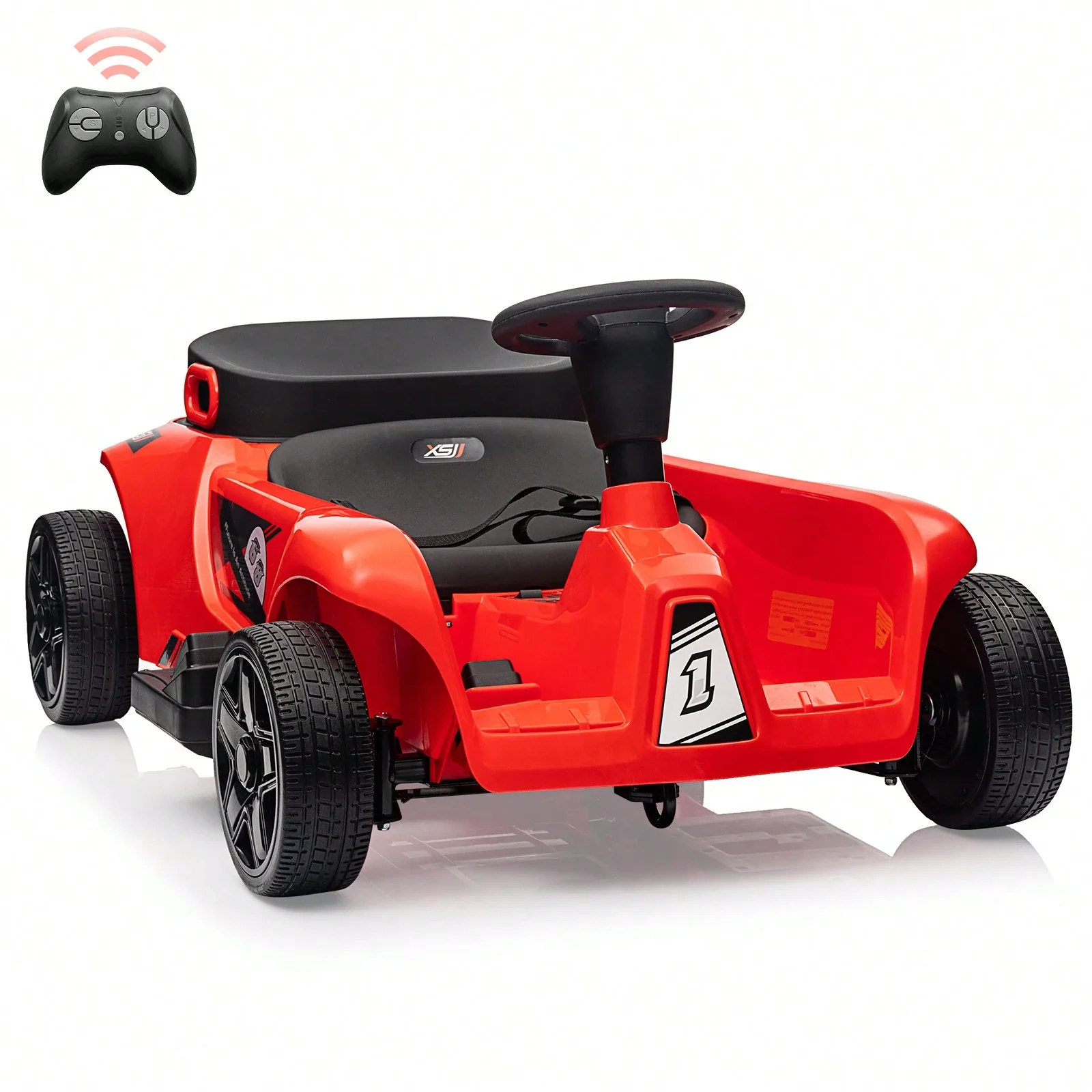 Garvee 2 Seaters 4-Wheelers Electric Ride On Toy for Kids, 24V 120W*2 Powerful Motors Max Load 200 Lbs, Two Driver Modes + Remote Control Modes for Toddlers Child with Music, USB, Storage Box, Red