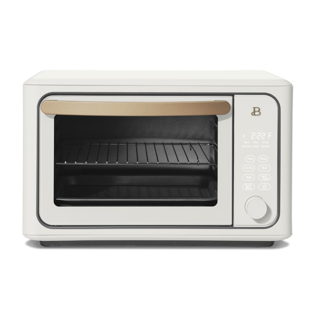2026 Beautiful 6 Slice Touchscreen Air Fryer Toaster Oven, White Icing by Drew Barrymore