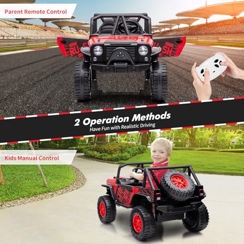 Garvee 2-Seater Ride On Truck for Kid, 24V Battery Powered Kids Car with Remote Control, 19