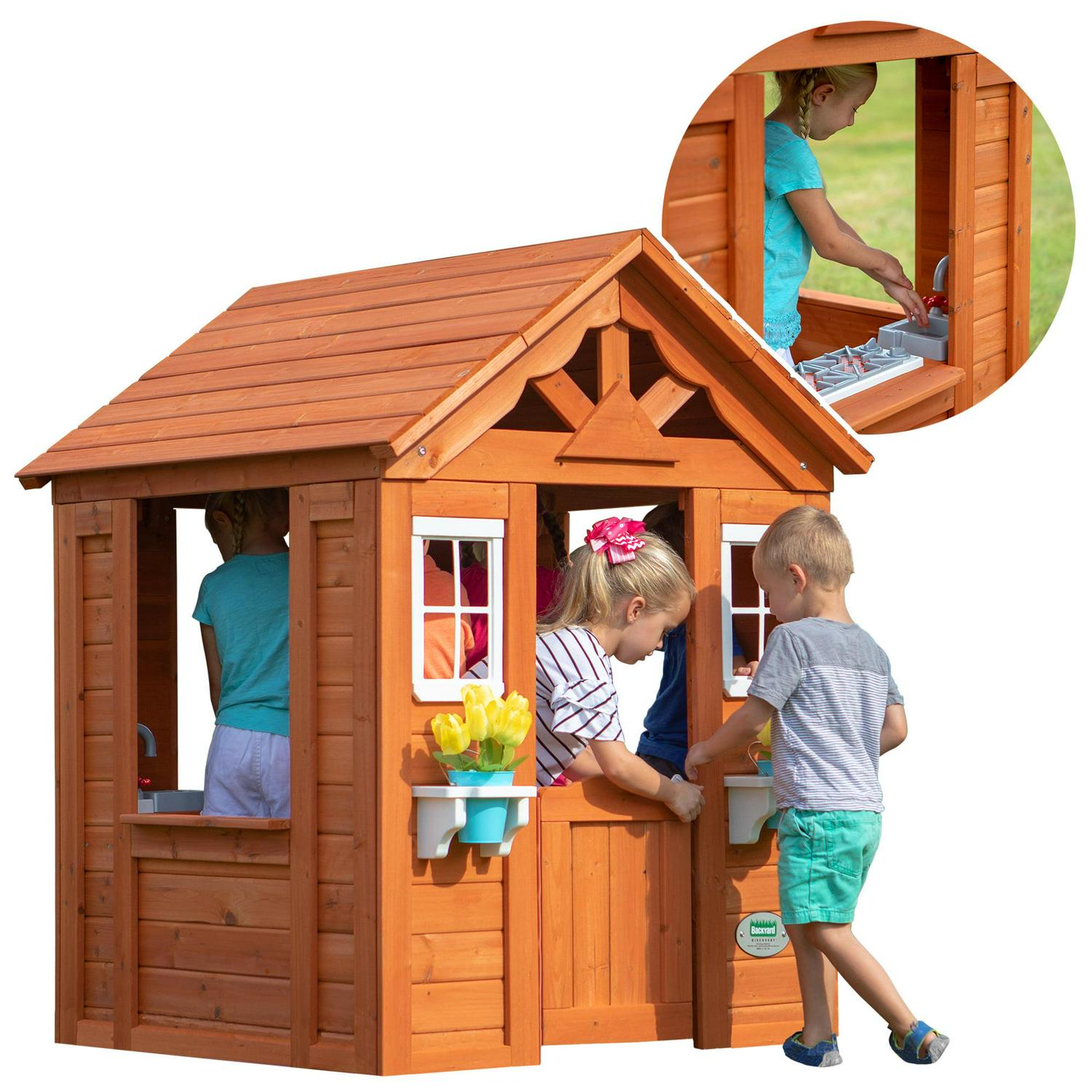 2026 Backyard Discovery Timberlake Cedar Wooden Playhouse