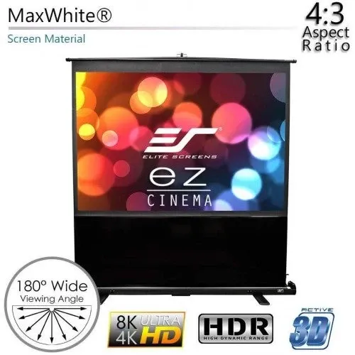 Elite Screens ezCinema Series, 60-INCH 4:3, Manual Pull Up Projector Screen, Movie Home Theater 8K / 4K Ultra HD 3D Ready, 2-YEAR WARRANTY, F60NWV