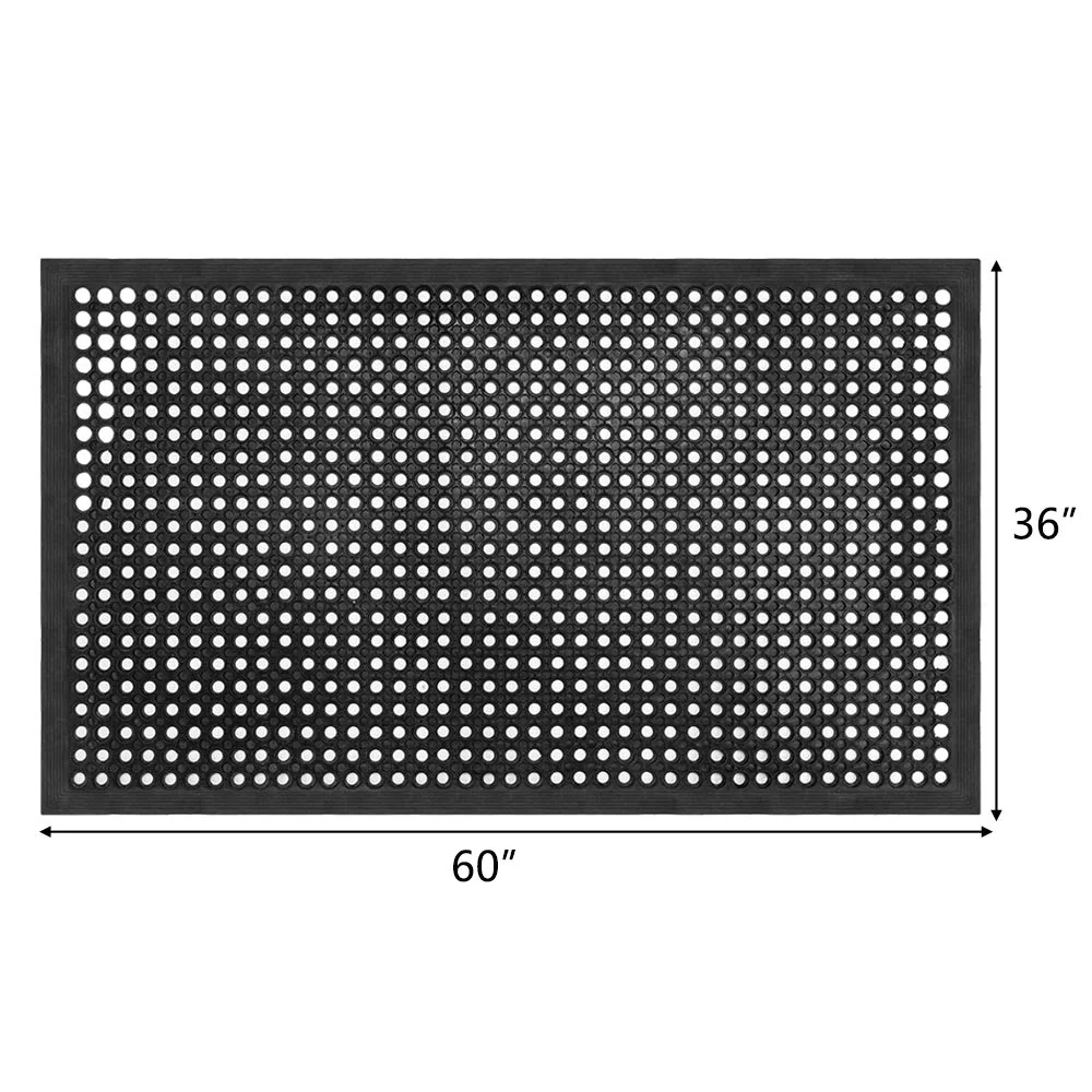 36'' x 60''(3 x 5 FT) Rubber Floor Mat Anti-Fatigue Non-Slip with Holes