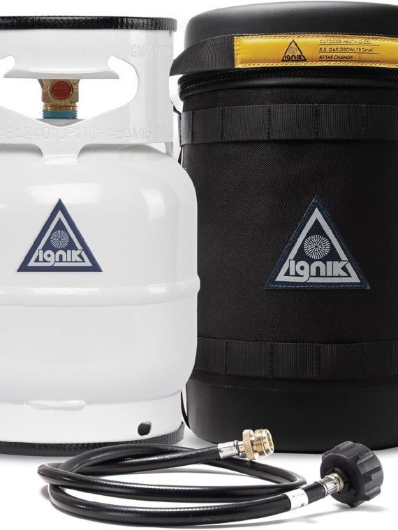 2026 Ignik Refillable Gas Growler Deluxe 5-Pound Propane Tank with Carry Case and Adapter Hose