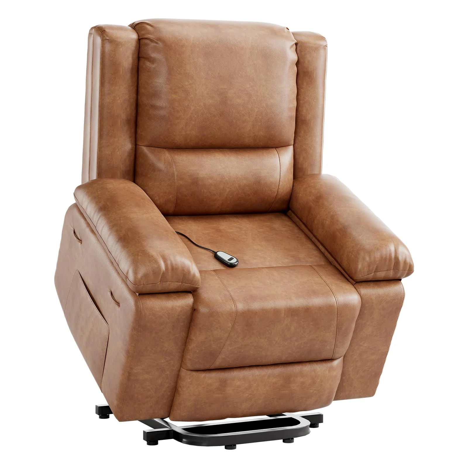 Garvee Power Lift Recliner Chair PU Leather with Massage for Elderly Ergonomic Lounge Chair Classic Single Sofa with Side Pockets Home Theater Seat-27