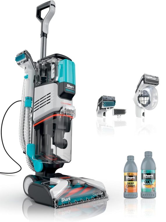 2026 Shark EX201 CarpetXpert Upright Carpet  Area Rug & Upholstery Cleaner with StainStriker  Built-in Spot & Stain Cleaner  Perfect for Pets  Deep Cleaning & Tough Stain Removal  Carpet Shampooer  Cyan