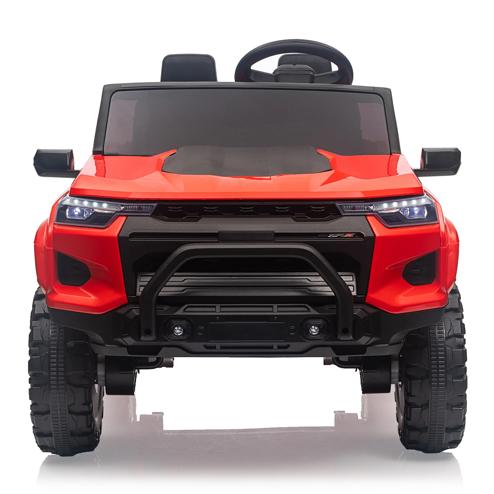 Garvee 24V Kids Ride On Car 2 Seater Electric Ride On Toy for Toddlers Battery Powered Truck Car With Remote Control, Battery Display, Handle, Trunk, LED Lights, Music (Red)