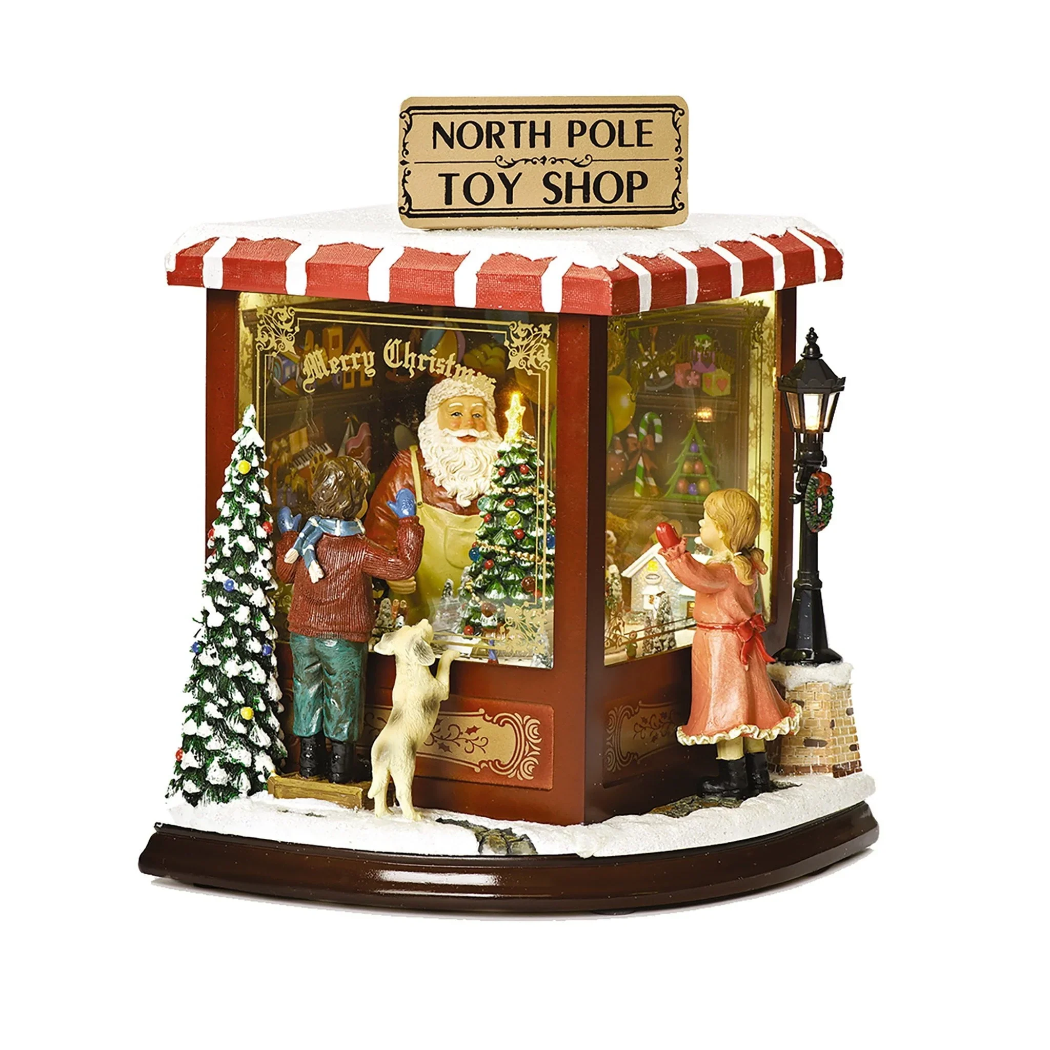 Musical LED Santa's North Pole Toy Shop, Mid-Size, Rotating, 10.5