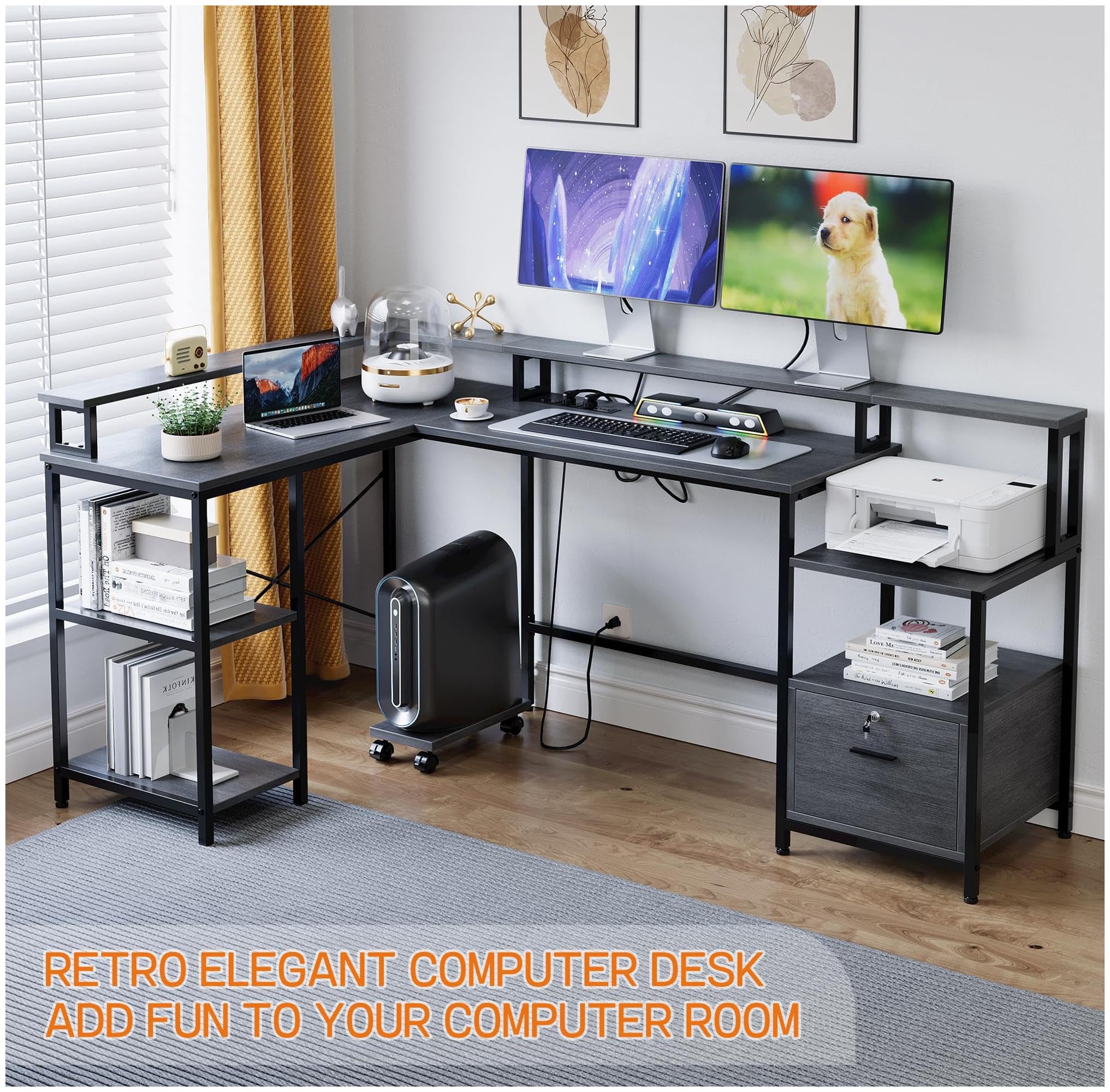 Garvee L Shaped Desk 76