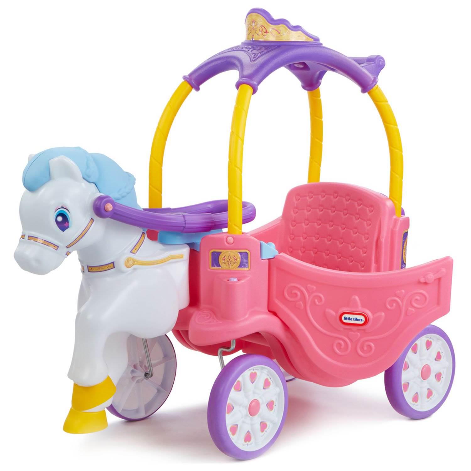 2026 Princess Horse and Carriage, Kids Ride-On Toy