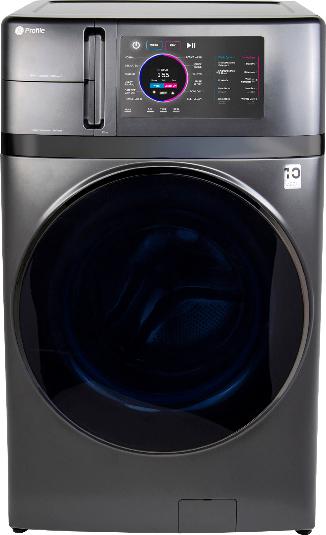 2026 GE Profile – 4.8 cu. ft. UltraFast Combo Electric Washer & Dryer with Ventless Heat Pump Technology – Carbon Graphite