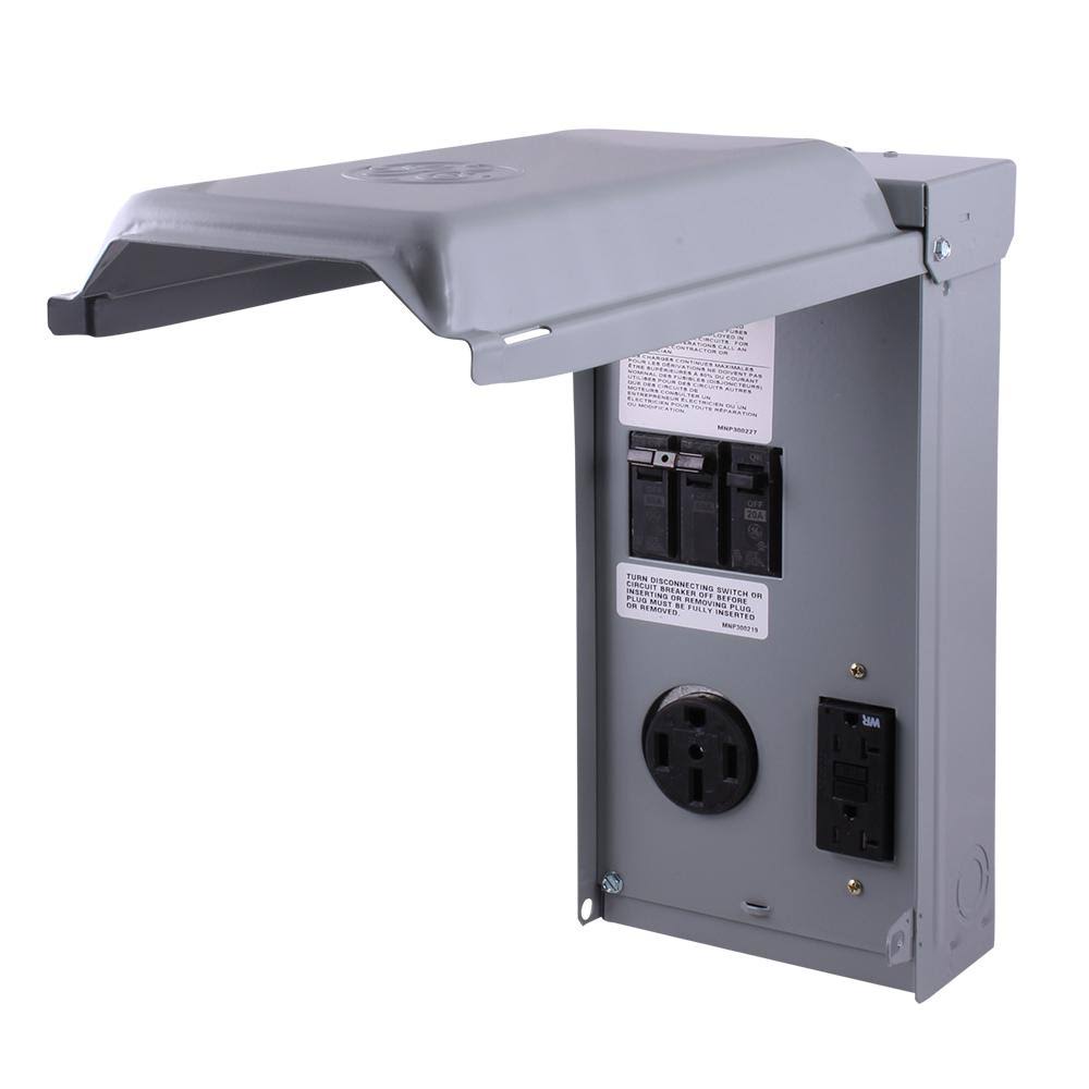 2026 GE RV Panel with 50 Amp RV Receptacle and 20 Amp GFCI Receptacle