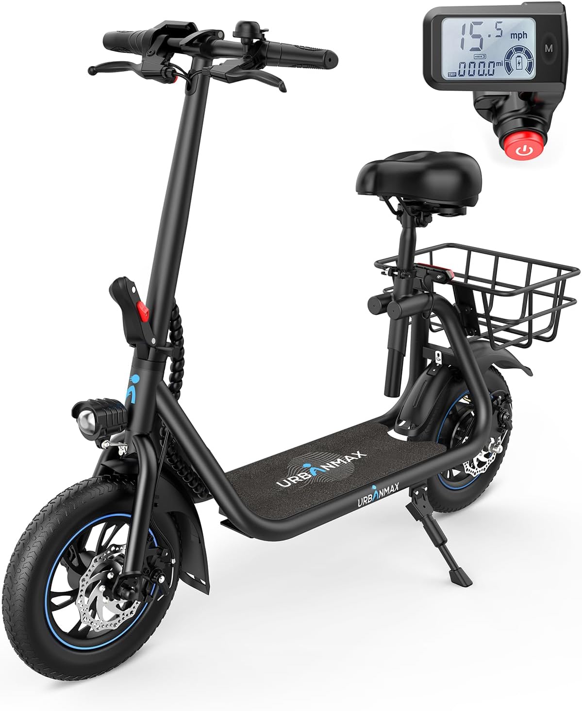 2026 URBANMAX C1 Electric Scooter with Seat, 450W Powerful Motor up to 22 Miles Range