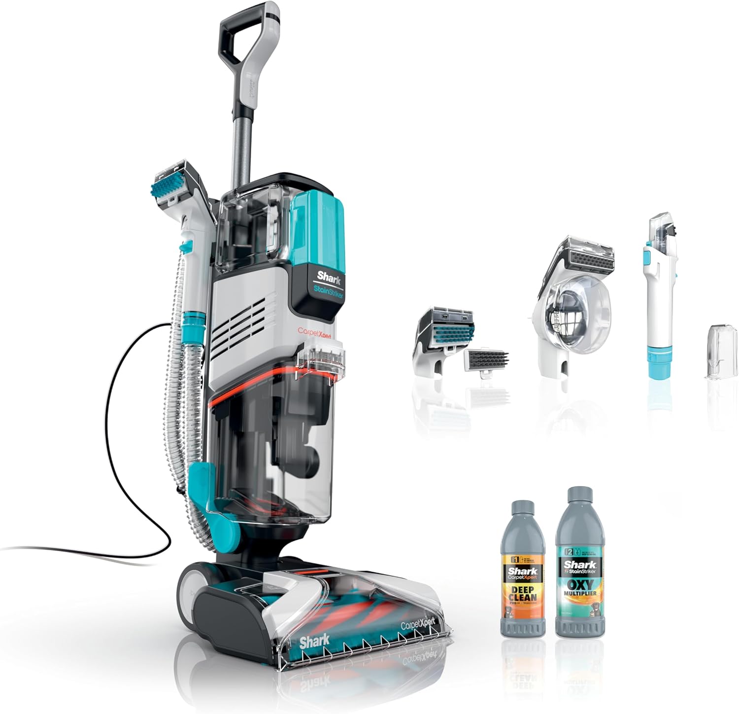 2026 Shark EX201 CarpetXpert Upright Carpet  Area Rug & Upholstery Cleaner with StainStriker  Built-in Spot & Stain Cleaner  Perfect for Pets  Deep Cleaning & Tough Stain Removal  Carpet Shampooer  Cyan