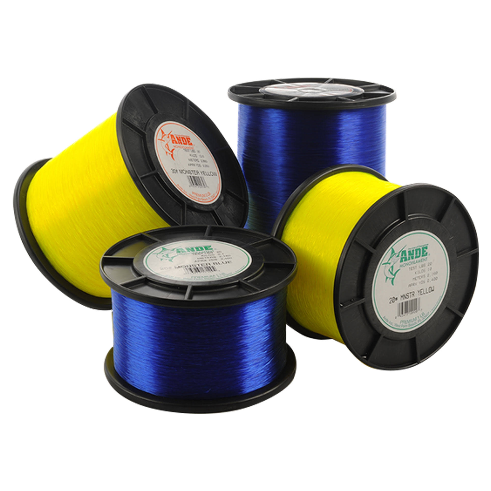 Ande Monster Monofilament Line 125 Pounds 300 Yards - 1 Pound Spool - Yellow