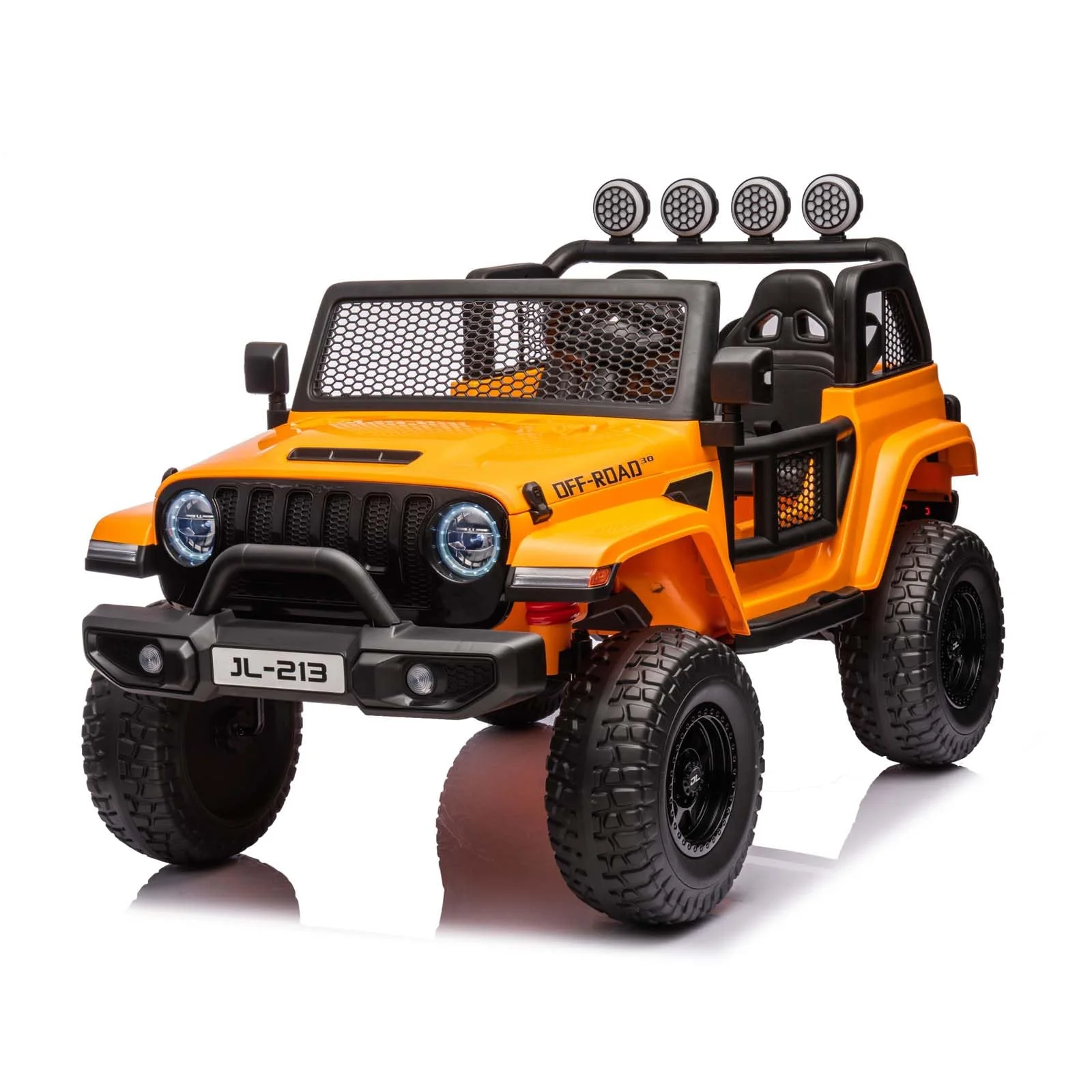 Garvee 24V 7AH Kids Ride on Truck Car 2 Seater Electric Vehicles for Toddles 2WD/4WD Switchable Battery Powered Cars with Remote Control, 4-Wheeler Suspension, LED Lights, MP3, Back Storage - Orange