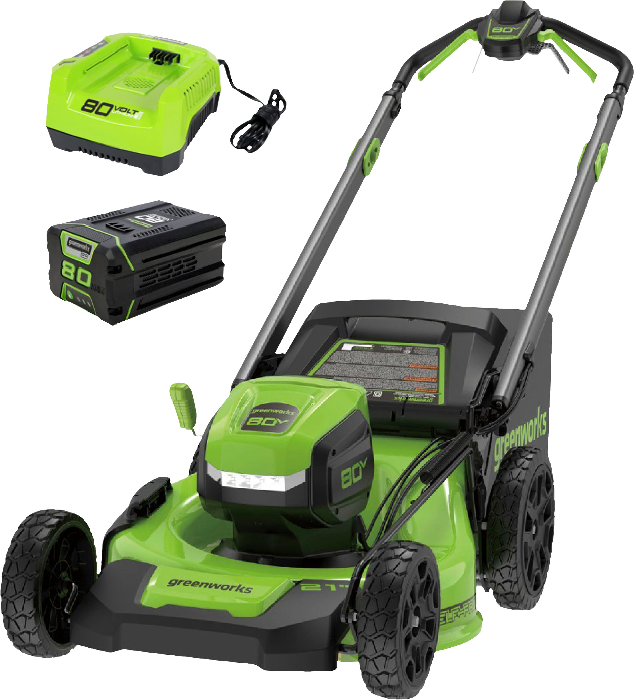 2026 Greenworks – 80 Volt 21-Inch Self-Propelled Lawn Mower (1 x 4.0Ah Battery and 1 x Charger) – Green
