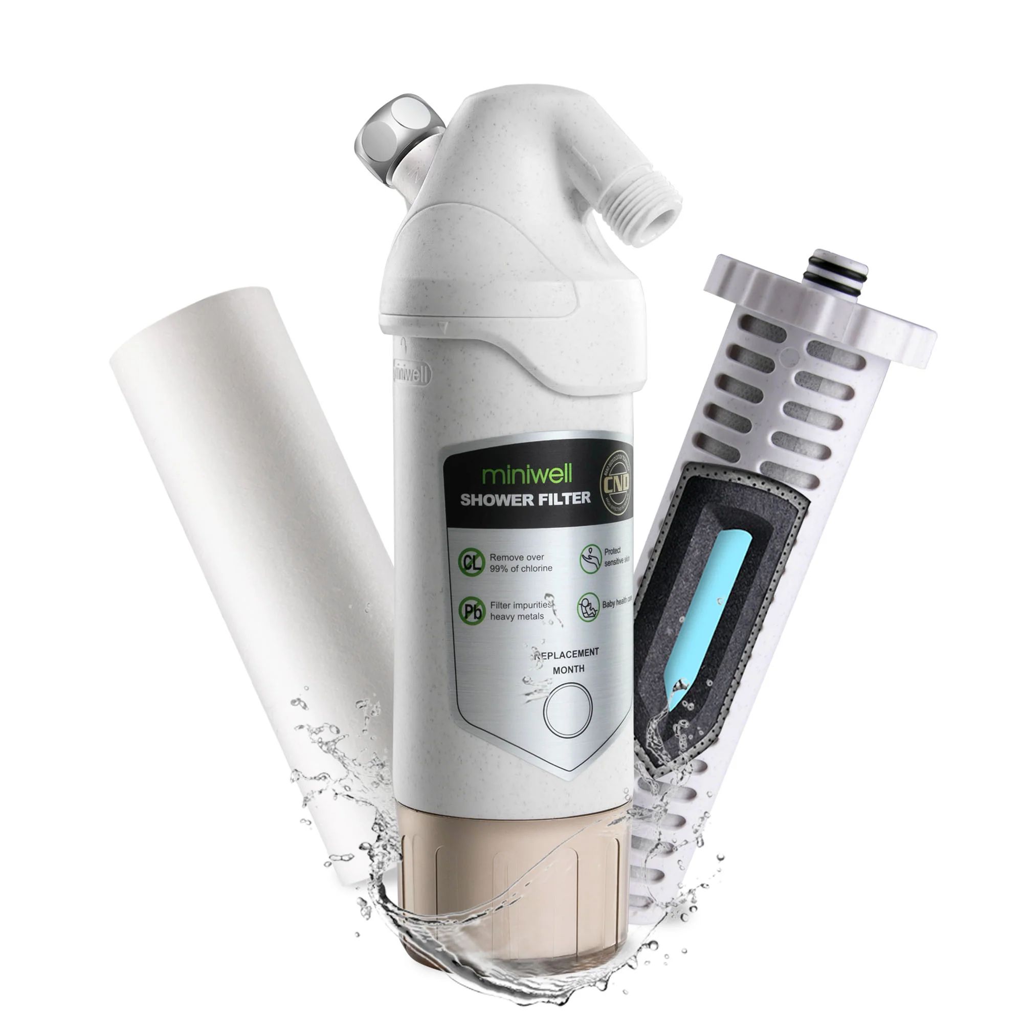 usminiin Shower Head Filter L720-Plus for Contaminated Water, Best Water Filter For Shower Head