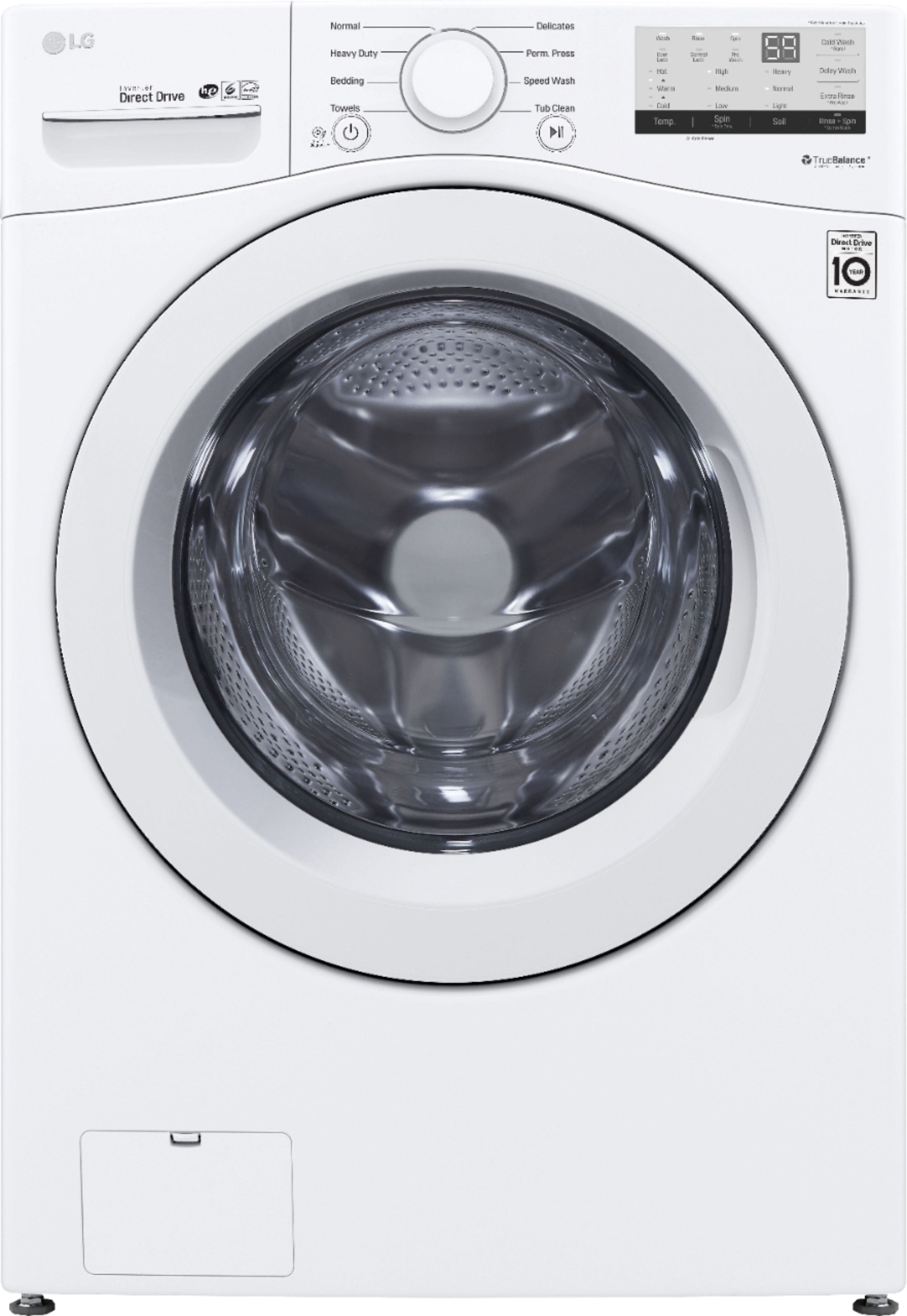 2026 LG – 4.5 Cu. Ft. High Efficiency Stackable Front-Load Washer with 6Motion Technology – White