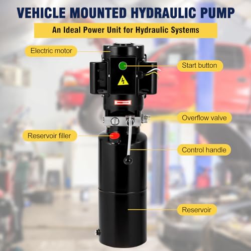 Garvee Hydraulic Power Unit 220V 10.5 Quart Car Lift Hydraulic Pump Power Unit, Car Lift Single Phase, Hydraulic Pumps with 10L Steel Tank, Car Lift Hydraulic Power Unit for Auto Repair
