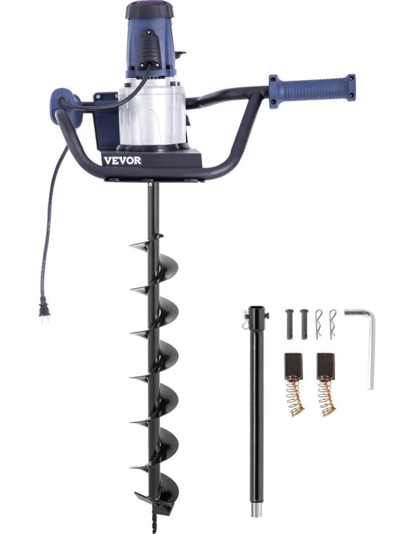 2026 VEVOR Electric Post Hole Digger, Power Post Hole Auger, with 4 Digging Auger Bit Set,1200 W 1.6 HP Electric Earth Digger Auger
