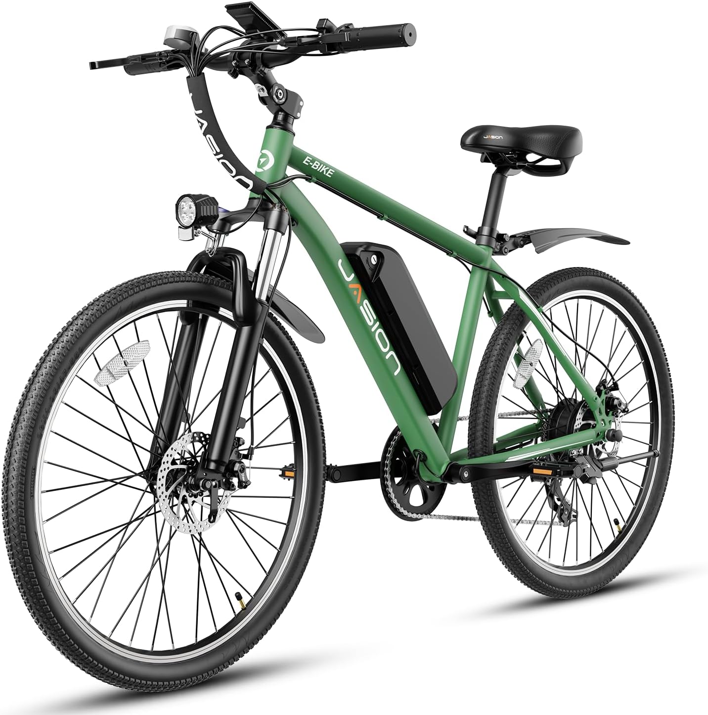 2026 Jasion EB5 Electric Bike for Adults with 360Wh Removable Battery, 40Miles 20MPH Commuting Electric Mountain Bike with 350W Brushless Motor, 7-Speed, 26′′ Tires and Front Fork Suspension