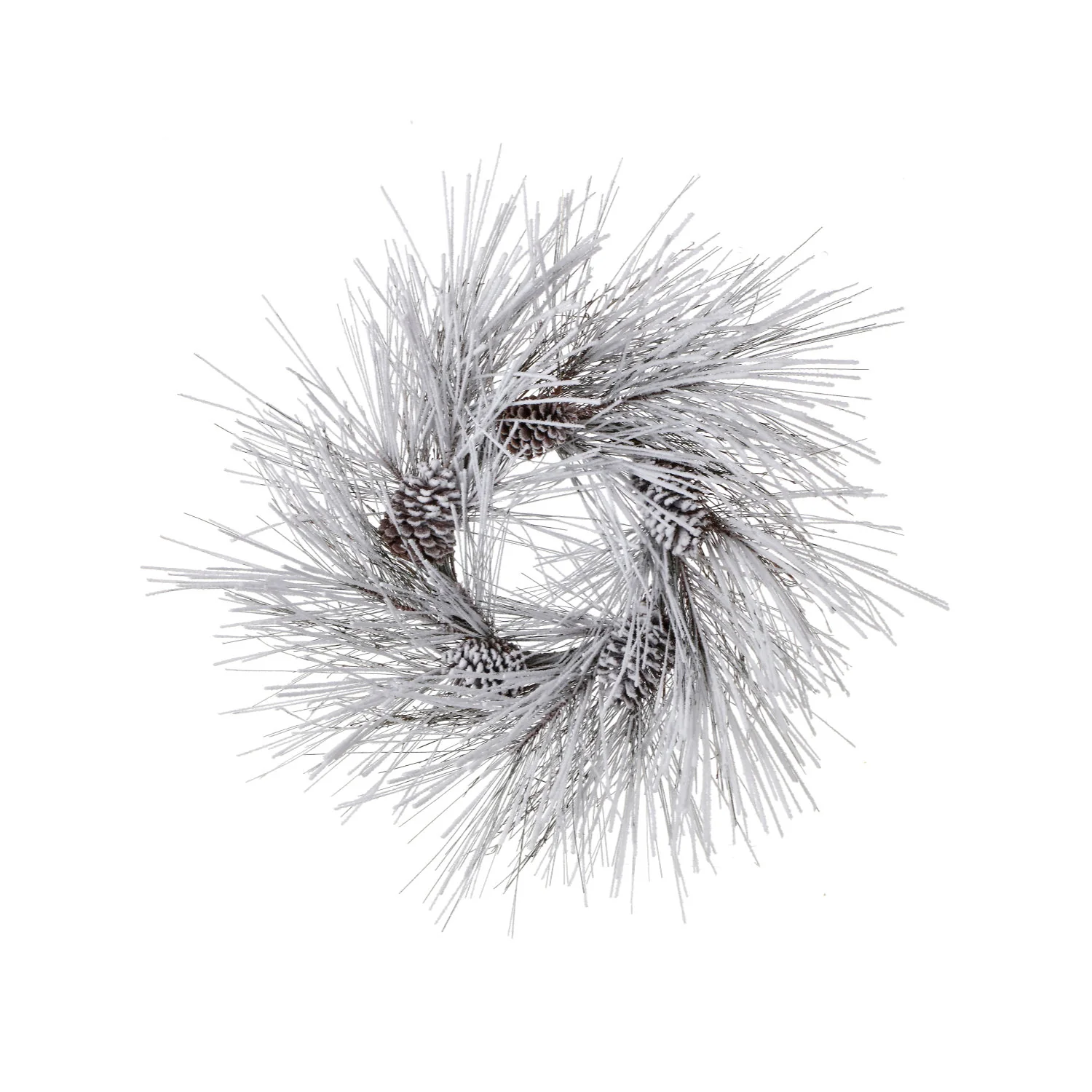 Snowy Pine Wreath W/ Frosted Pine Cones, 24