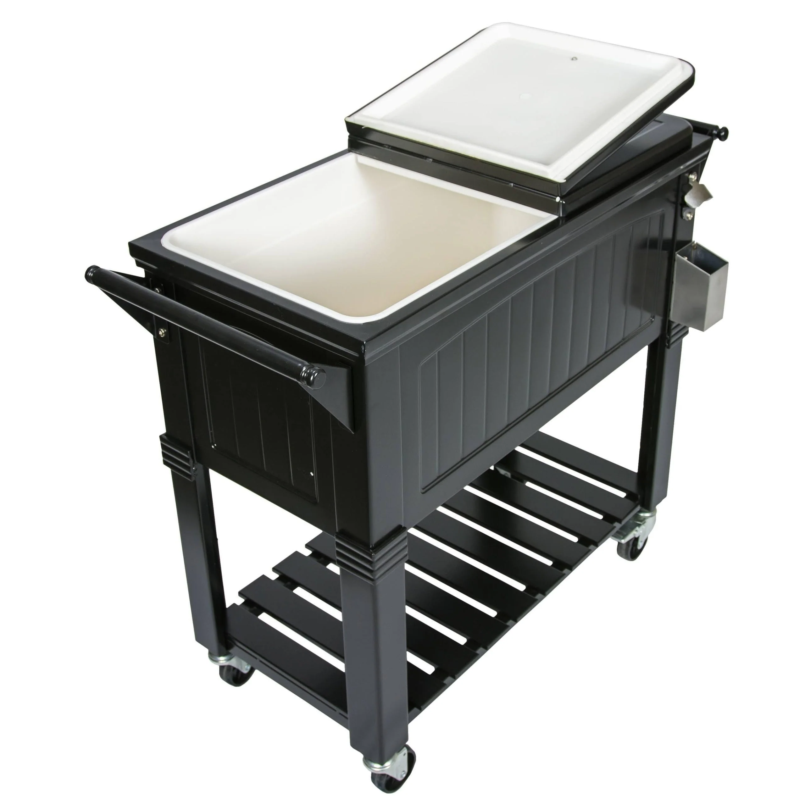 80 qt. Antique Patio Rolling COOLER; Black