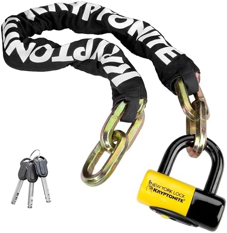 2026 Kryptonite New York FAHGETTABOUDIT 1410 Bike Chain Lock  3.28 Feet Long 14mm Steel Chain Heavy Duty Anti-Theft Bicycle Chain Lock with Keys  10/10 Security Rating for E-Bike  Motorcycle  Scooter