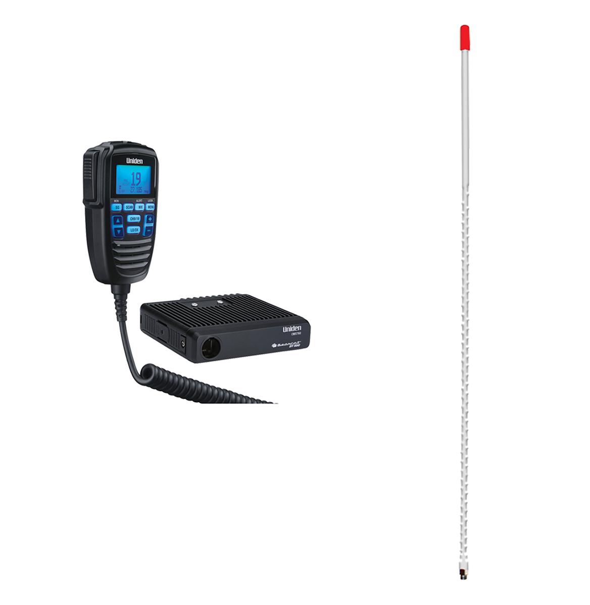2026 Uniden CMX760 40-CH Off-Road Compact CB Radio and Tram 4-W-HC Fiberglass CB Antenna