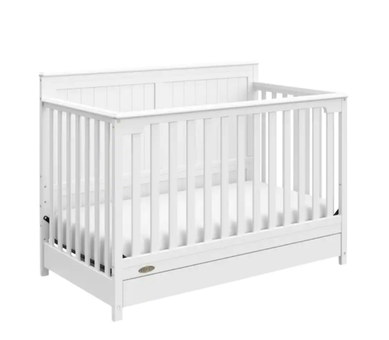 2026 Graco Hadley 4-in-1 Convertible Crib with Drawer-White