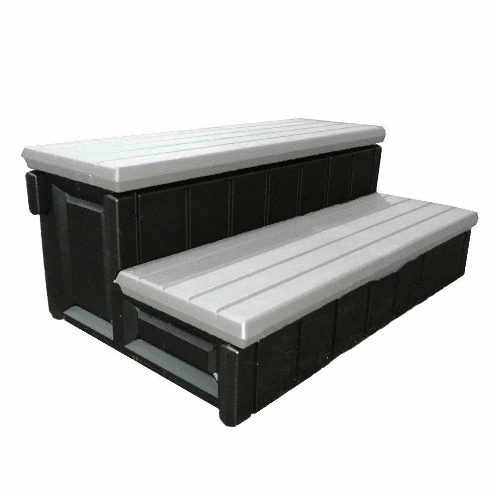 Leisure Accents 36 Inch Deck Patio Spa Hot Tub Storage Compartment Steps