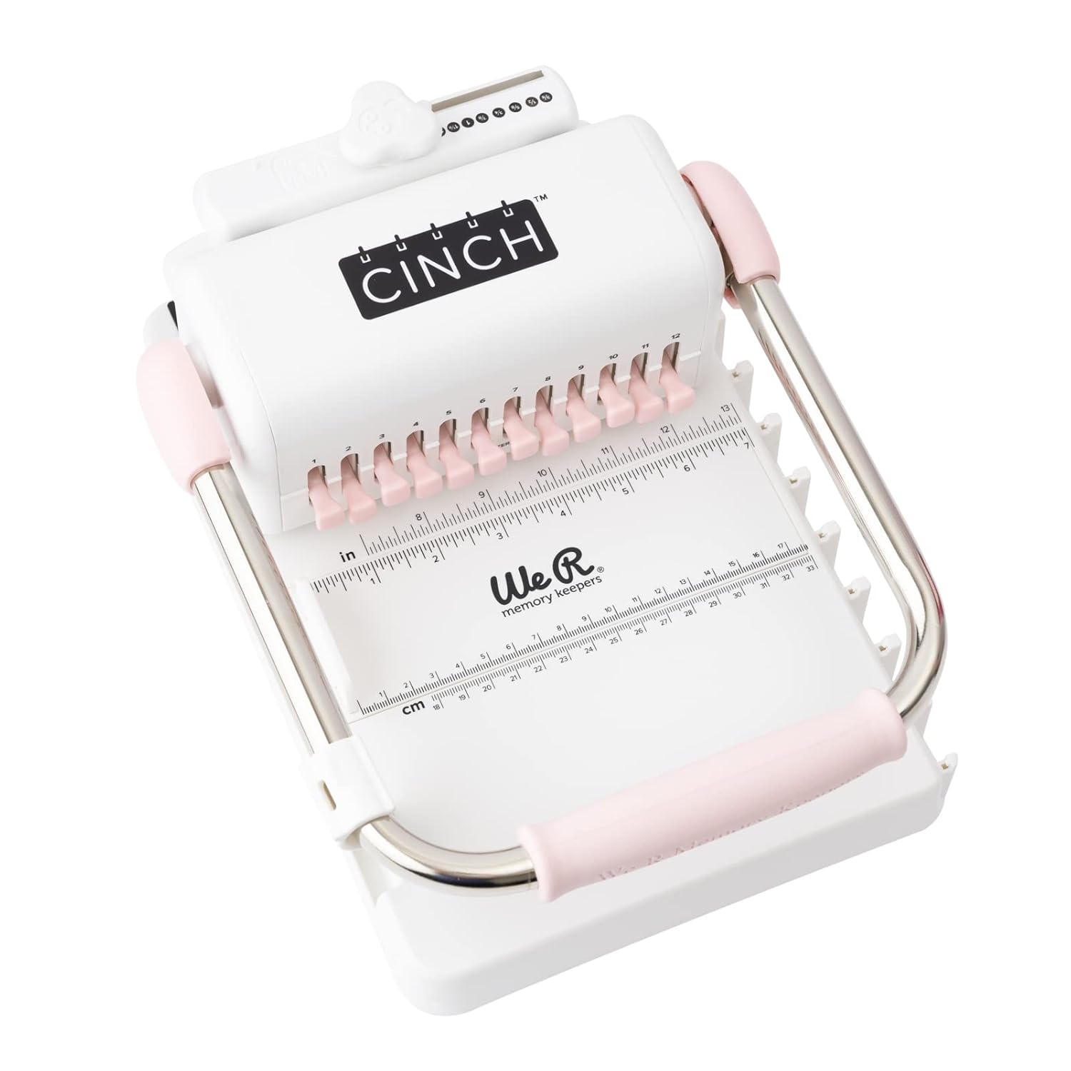 2026 We R Memory Keepers  Cinch Book Binding Machine 2  Pink/White  Easy to Use Design with Slide Ruler  Compatible with Wire or Spiral Coils  Make Professional Books  Notebooks  Calendars and More