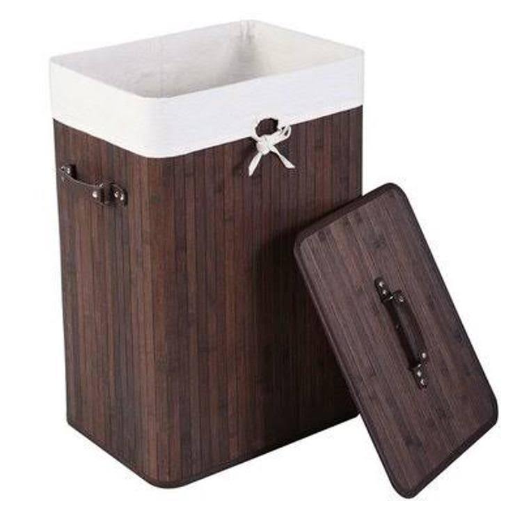 Bamboo Laundry Hamper Bay Isle Home Color: Brown