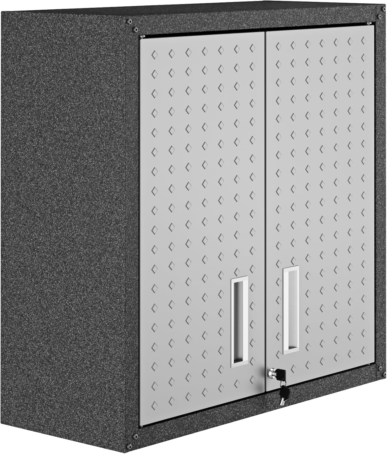 2026 Manhattan Comfort Fortress Floating Garage Storage Cabinet  Black/Grey