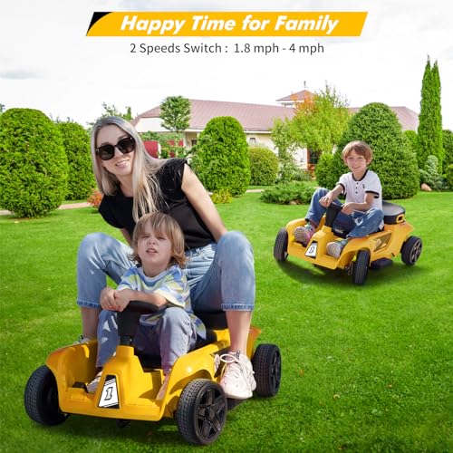 Garvee 2 Seaters 4-Wheelers Electric Ride On Toy for Kids, 24V 120W*2 Powerful Motors Max Load 200 Lbs, Two Driver Modes + Remote Control Modes for Toddlers Child with Music, USB, Storage Box