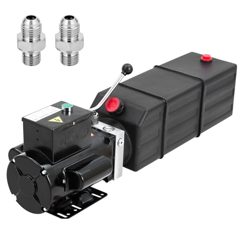 Garvee Hydraulic Power Unit 220V 15 Quart Car Lift Hydraulic Pump Power Unit, Car Lift Single Phase, Hydraulic Pumps with 14L Plastic Tank, Car Lift Hydraulic Power Unit for Auto Repair